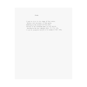 "Ocean" Typewritten Poem – Print Poster